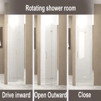 30" Bi-Fold Shower Door with Explosion-Proof Film and Tempered Glass, Bathroom Door with Stainless Steel Handle, 30" L x 0.5" W x 72" H, Chrome(m-5)