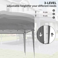 Outsunny 10 x 10ft Folding Pop Up Tent Outdoor Gazebo Canopy with Carrying Bag, Grey(m-7)
