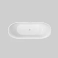 Freestanding Acrylic Bathtub with Spacious Oval Shape and Anti-Bacterial High-Gloss Finish, Tub for Bathroom, 67" L x 31.5" W x 23" H, Gloss White(m-11)