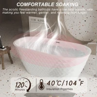 Freestanding Acrylic Bathtub with Spacious Oval Shape and Anti-Bacterial High-Gloss Finish, Tub for Bathroom, 67" L x 31.5" W x 23" H, Gloss White(m-5)