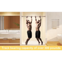 Frameless Double Sliding Shower Door with Silent Rollers, Bathroom Door with Square Tube Track, 60" L x 0.5" W x 74" H, Brushed Nickel(m-8)