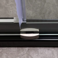 Frameless Shower Door with Stainless Steel Hardware, Support Bar, Bathroom Door with Waterproof Seals, 60" L x 0.5" W x 76" H, Brushed Nickel(m-9)