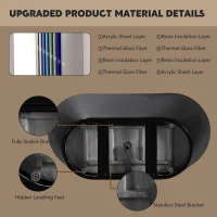 59" Acrylic Freestanding Soaking Bathtub with Double-Wall Insulation, Ergonomic Deep Tub for Heat Retention, 59" L x 29.5" W x 23" H, Black+White(m-4)