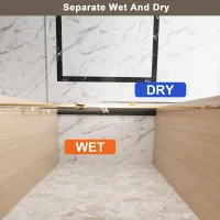 Frameless Shower Door with Anti-Shatter Safety Film and Bottom Water-Blocking Strip, Panel for Bathroom, 60" L x 0.5" W x 76" H, Brushed Gold(m-4)