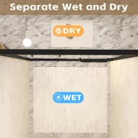 Aluminum Frame Double Sliding Shower Door with Safety Film, Stainless Steel Long Handle, Panel for Bathroom, 60" L x 0.5" W x 72" H, Matt Black(m-4)