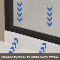 28" Bi-Fold Shower Door with Safety Film and Tempered Glass, Bathroom Door with Stainless Steel Handle, 28" L x 0.5" W x 72" H, Matte Black(m-10)