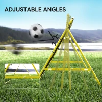 HOMCOM Volleyball Rebounder Net Football Training Aid Kickback Target Play Yellow(m-5)