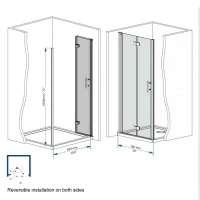 30" Bi-Fold Shower Door with Safety Film and Tempered Glass, Bathroom Door with Stainless Steel Handle, 30" L x 0.5" W x 72" H, Matte Black(m-3)