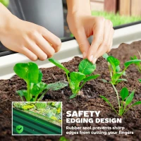 Outsunny 5 x 2.5 x 2 ft Galvanized Raised Garden Bed, Easy DIY Oval Planter Box with Safety Edging and Gloves, Dark Green(m-6)