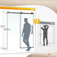 Frameless Shower Door with Anti-Shatter Safety Film and Bottom Water-Blocking Strip, Panel for Bathroom, 60" L x 0.5" W x 76" H, Brushed Gold(m-5)