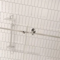 Frameless Shower Door with Anti-Shatter Safety Film and Bottom Water-Blocking Strip, Panel for Bathroom, 60" L x 0.5" W x 76" H, Brushed Nickel(m-11)