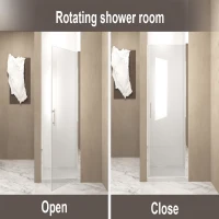 Pivot Shower Door with Explosion-Proof Film and Tempered Glass, Bathroom Door with Stainless Steel Handle, 34" L x 0.5" W x 72" H, Chrome(m-5)