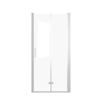 30" Bi-Fold Shower Door with Explosion-Proof Film and Tempered Glass, Bathroom Door with Stainless Steel Handle, 30" L x 0.5" W x 72" H, Chrome(m-2)