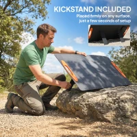 HOMCOM 100W Portable Solar Panel, Foldable Solar Charger with USB-A & USB-C Fast Charging Output, IP67 Waterproof(m-6)