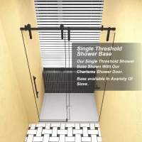 32" x 48" Shower Base with Durable No-Flex Construction, Acrylic 3-Wall Alcove Shower Pan with Center Drain, 48" L x 32" W x 3" H, Gloss White(m-4)