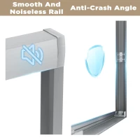 Double Sliding Shower Door with Explosion-Proof Safety Film and Steel Long Handle, Panel for Bathroom, 60" L x 0.5" W x 72" H, Brushed Nickel(m-5)