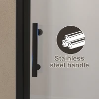 24" Pivot Shower Door with Explosion-Proof Safety Film and Stainless Steel Handle, Swinging Panel for Bathroom, 24" L x 0.5" W x 72" H, Matte Black(m-4)