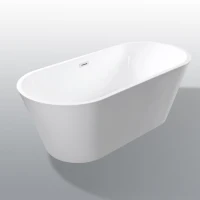 67" Acrylic Freestanding Bathtub with Double-Wall Insulation for Heat Retention, Tub with High-Gloss Surface, 67" L x 31.5" W x 23.5" H, Gloss White(m-2)