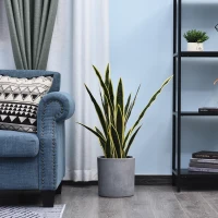 Outsunny 30" Artificial Snake Plant with 21 Leaves in Pot, Decorative Fake Plant for Home, Office, and Living Room, Green(m-4)