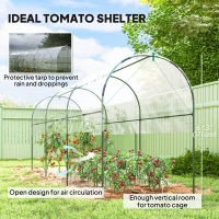 Outsunny Tunnel Tomato Greenhouse with 4 Hoops and Top Tap, Pointed Bottom and Guy Ropes, 157.5" x 48.4" x 67.3", Clear(m-4)