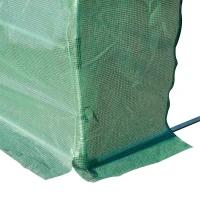 Outsunny 19.7' x 9.8' x 6.6' Plastic Greenhouse Cover Replacement, Heavy Duty Waterproof Tarp for Hoop House, Sheeting with 12 Windows, Door & Reinforcement Grid, Green(m-10)