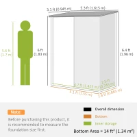 Outsunny 5' x 3' Outdoor Storage Shed, Steel Garden Shed with Single Lockable Door, Tool Storage Shed for Backyard, Grey(m-3)