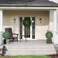 HOMCOM Artificial Plants Faux Lavender Set of 2, UV Protected Fake Plants with Ground Stakes for Indoor Outdoor Decor, Purple(m-7)