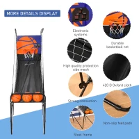 Soozier Basketball Hoop Arcade Game with Electronic Score Board for 1 to 2 Players, Black(m-7)