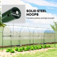 Outsunny Tunnel Tomato Greenhouse with 4 Hoops and Top Tap, Pointed Bottom and Guy Ropes, 157.5" x 48.4" x 67.3", Clear(m-5)