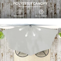 Outsunny 9ft Half Round Umbrella Outdoor Patio Garden Balcony Parasol Window Sun Shade w/ 5 Ribs Light Grey(m-6)