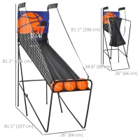 Soozier Basketball Hoop Arcade Game with Electronic Score Board for 1 to 2 Players, Black(m-3)