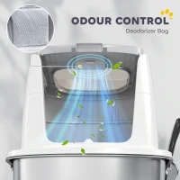 PawHut Large Stainless Steel Litter Box, Enclosed Metal Cat Litter Tray with Scoop, Deodoriser Bag, Front-Entry and Top-Exit(m-9)