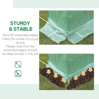 Outsunny 19.7' x 9.8' x 6.6' Plastic Greenhouse Cover Replacement, Heavy Duty Waterproof Tarp for Hoop House, Sheeting with 12 Windows, Door & Reinforcement Grid, Green(m-6)