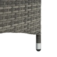 Outsunny Wicker Outdoor Chaise Lounge, 5-Level Adjustable Backrest PE Rattan Pool Lounge Chair with Wheels, Cushion & Headrest, Mixed Gray and Gray(m-9)