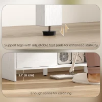 HOMCOM TV Stand for up to 65 Inch TV, Nordic Entertainment Center with 2 Cabinets and 2 Open Shelves for Living Room, White(m-7)