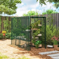 Outsunny Crop Cage, Plant Protection Tent with Zippered Door, Plant Protector from Animals for Vegetables Flowers Fruits, Green(m-8)