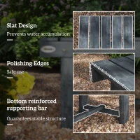 Outsunny Outdoor Garden Bench, Backless Patio Fir Wood Stool, Armless Loveseat, 43.25" x 15" x 13.75", Grey(m-6)