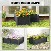 Outsunny Vinyl Raised Garden Bed Kit, 3 x 3 x 1ft Elevated Garden Box with Open Bottom, Screwless Outdoor Planter Box(m-5)