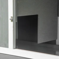 PawHut 69"L Wooden Rabbit Hutch Pet Playpen Bunny House Enclosure with Run Box, Slide-out Tray, Ramp, White(m-9)