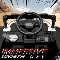 Qaba 12V Kids Ride On Truck with Dual Motors, Rear Suspension, Remote Control for 3-8 Years Boys Girls, White(m-7)