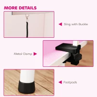 PawHut Foldable Pet Grooming Table for Dogs Cats with Adjustable Arm, Non-slip Surface, Pink(m-9)