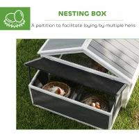 PawHut 95"L Chicken Run Large Chicken Coop with Nesting Box Wooden Roof Side Door for Outdoor 4–8 Chickens(m-7)