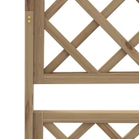 Outsunny Wooden Planter with Trellis Privacy Screen, Raised Garden Bed to Grow Vegetables, Herbs and Flowers, Natural(m-9)