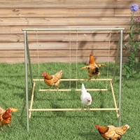 PawHut Chicken Perch for Coop, Chicken Roosting Bars with 2 Swings, Coop Accessories for Farm, Backyard, Silver(m-8)
