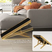 PawHut 33" Foldable Dog Ramp with 4-Level Adjustable Height for Bed, Couch, for Small and Medium Dogs, Natural Wood(m-5)