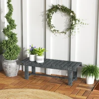 Outsunny Outdoor Garden Bench, Backless Patio Fir Wood Stool, Armless Loveseat, 43.25" x 15" x 13.75", Grey(m-1)