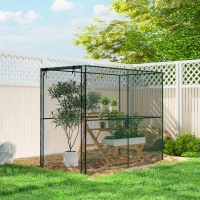 Outsunny Crop Cage, Plant Protection Tent with Zippered Door, Plant Protector from Animals for Vegetables Flowers Fruits, Green(m-10)