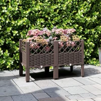 Outsunny Raised Garden Bed with Legs, Self Watering Elevated Planter Boxes with Drainage Holes, 31.5" x 15.7" x 20.3"(m-10)