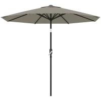 Outsunny Aluminum Patio Umbrella, Garden Outdoor Parasol, Sun Shelter, 8.5ft, Light Grey(m-2)