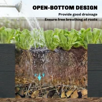 Outsunny Vinyl Raised Garden Bed Kit, 3 x 3 x 1ft Elevated Garden Box with Open Bottom, Screwless Outdoor Planter Box(m-9)